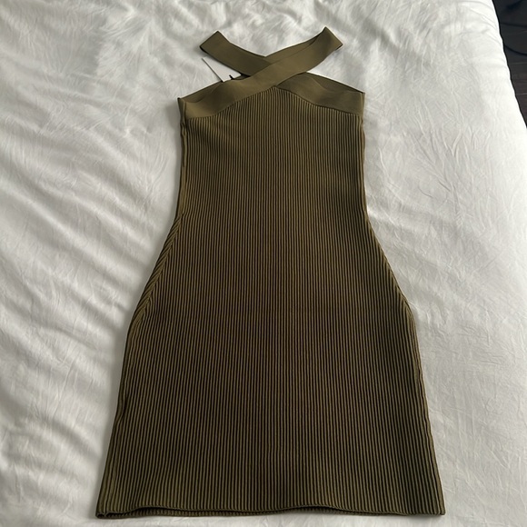 Babaton Bodycon Sculpt Dress xs green NWT - Picture 2 of 4